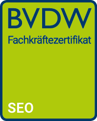 Siegel des BVDW SEO Fachkräftezertifikat