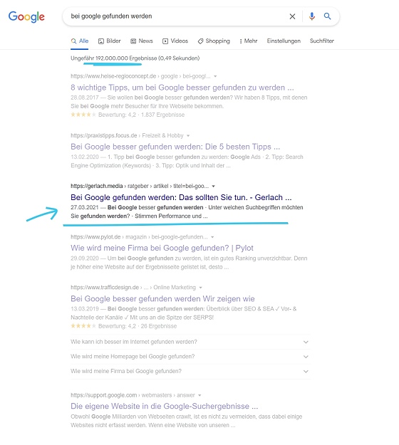 Bei Google gefunden werden mit Suchmaschinenoptimierung