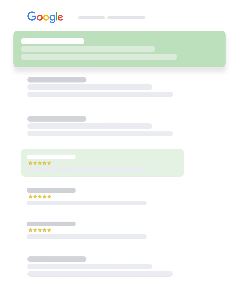 Illustration von local SEO Ergebnissen