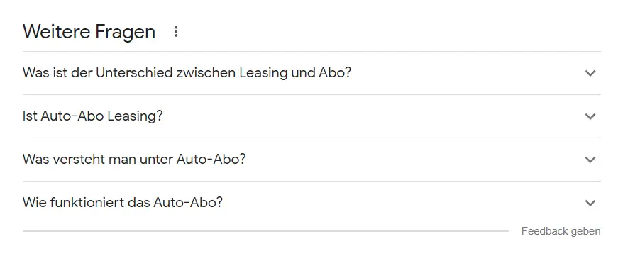 Google weitere Fragen