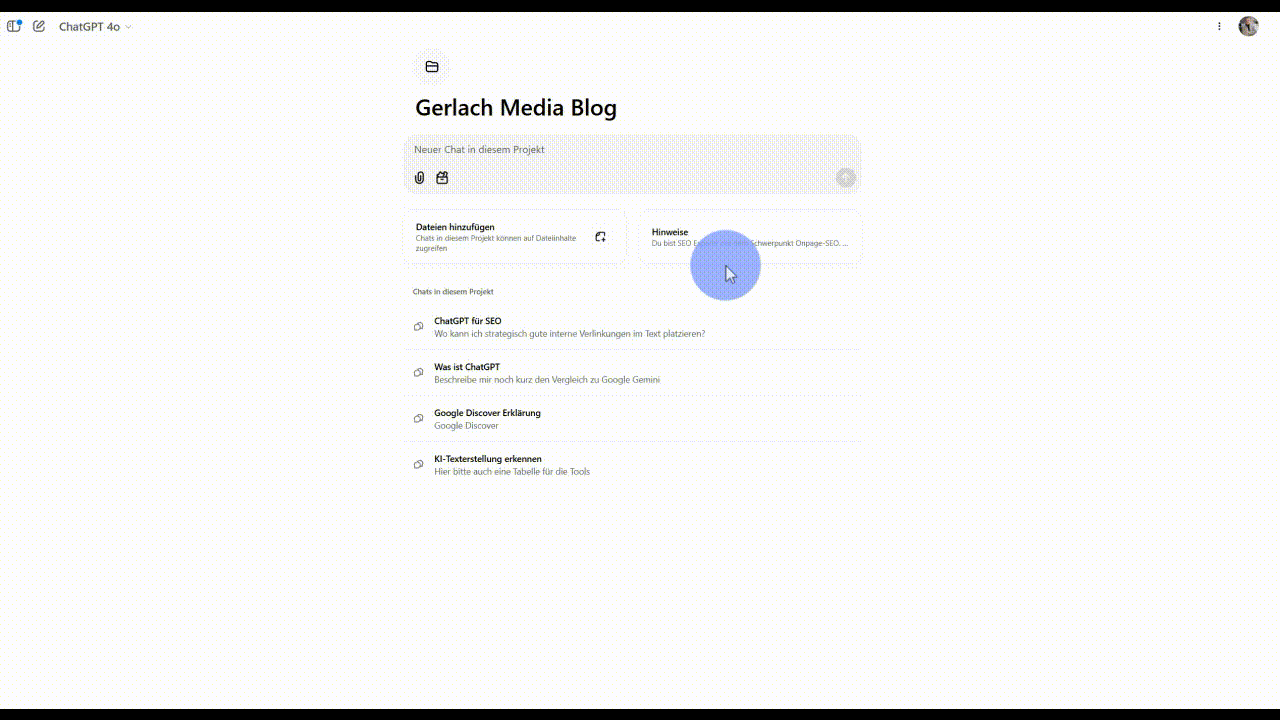 Workflow mit ChatGPT für SEO