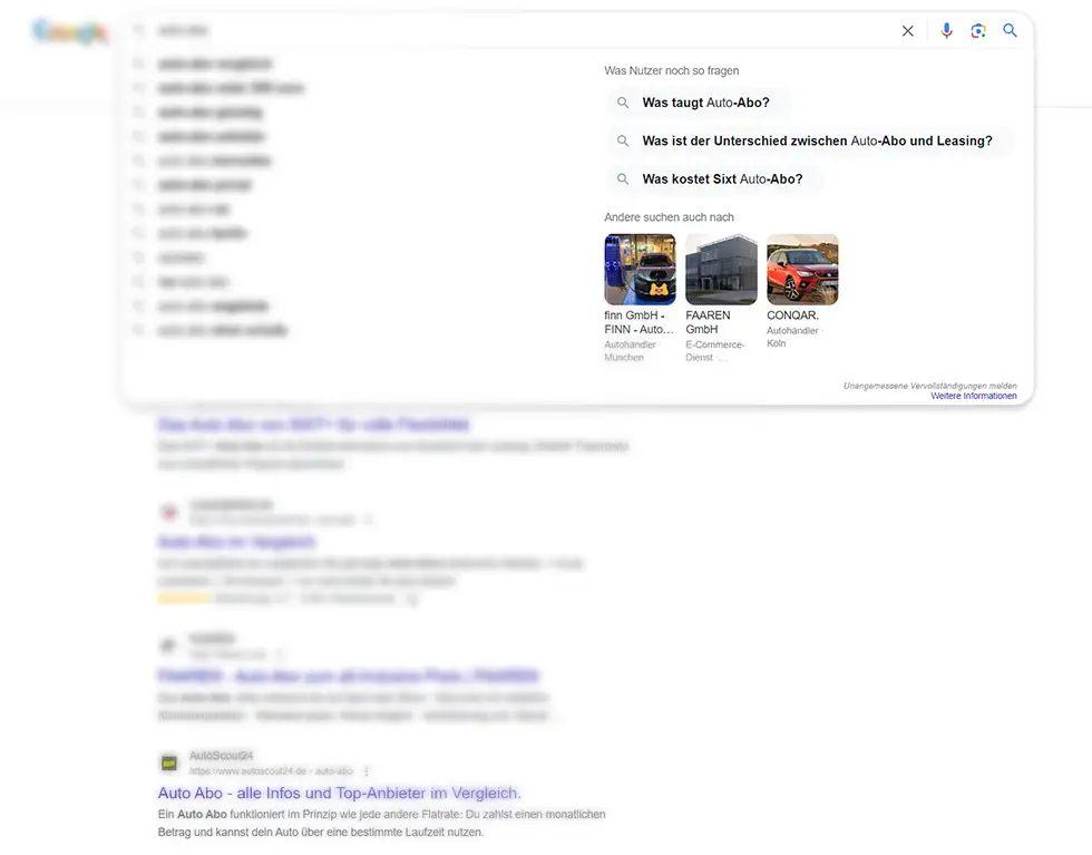 Google Nutzer fragen auch bei der Sucheingabe