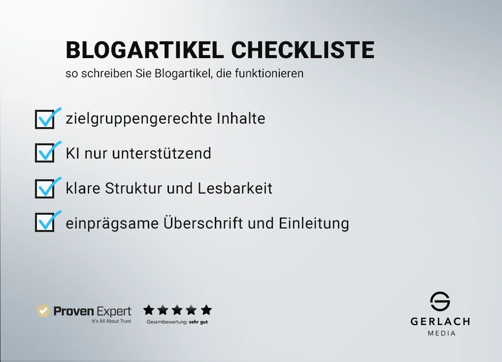 Checkliste für Blogartikel