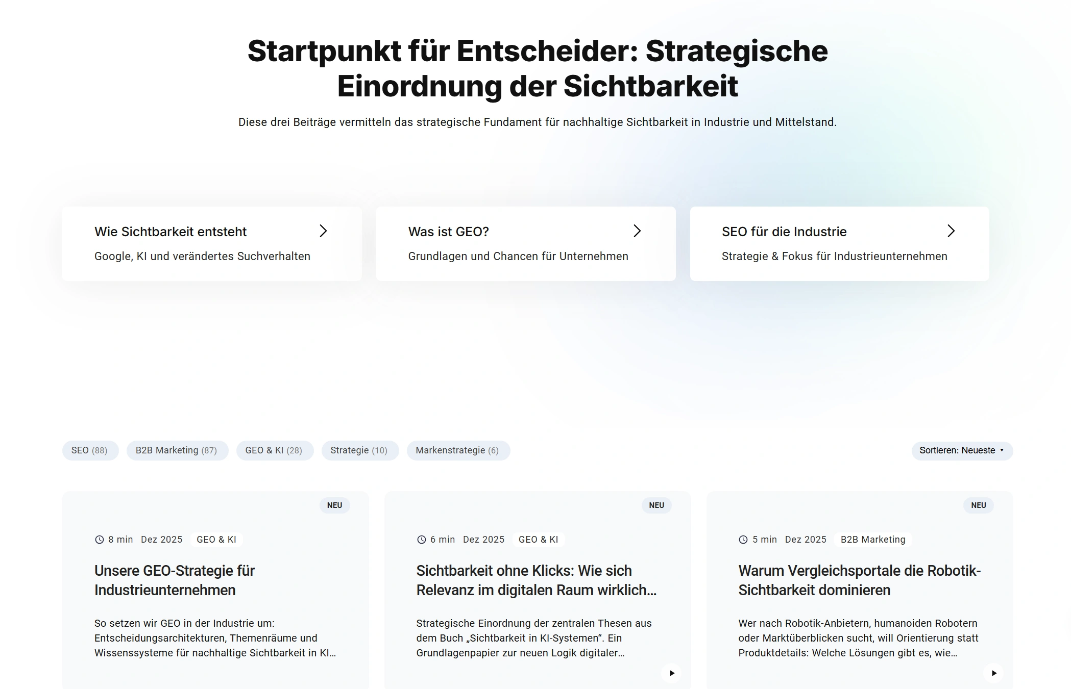 Wissensraum für KI Sichtbarkeit