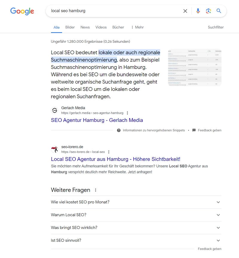 SEO Ranking mit Featured Snippet