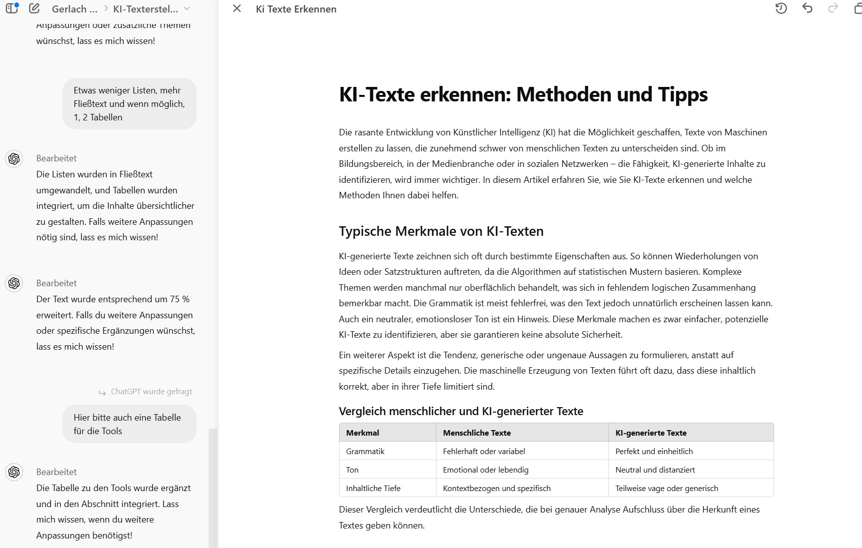 KI Texte erkennen - wurde dieser Text mit KI generiert?