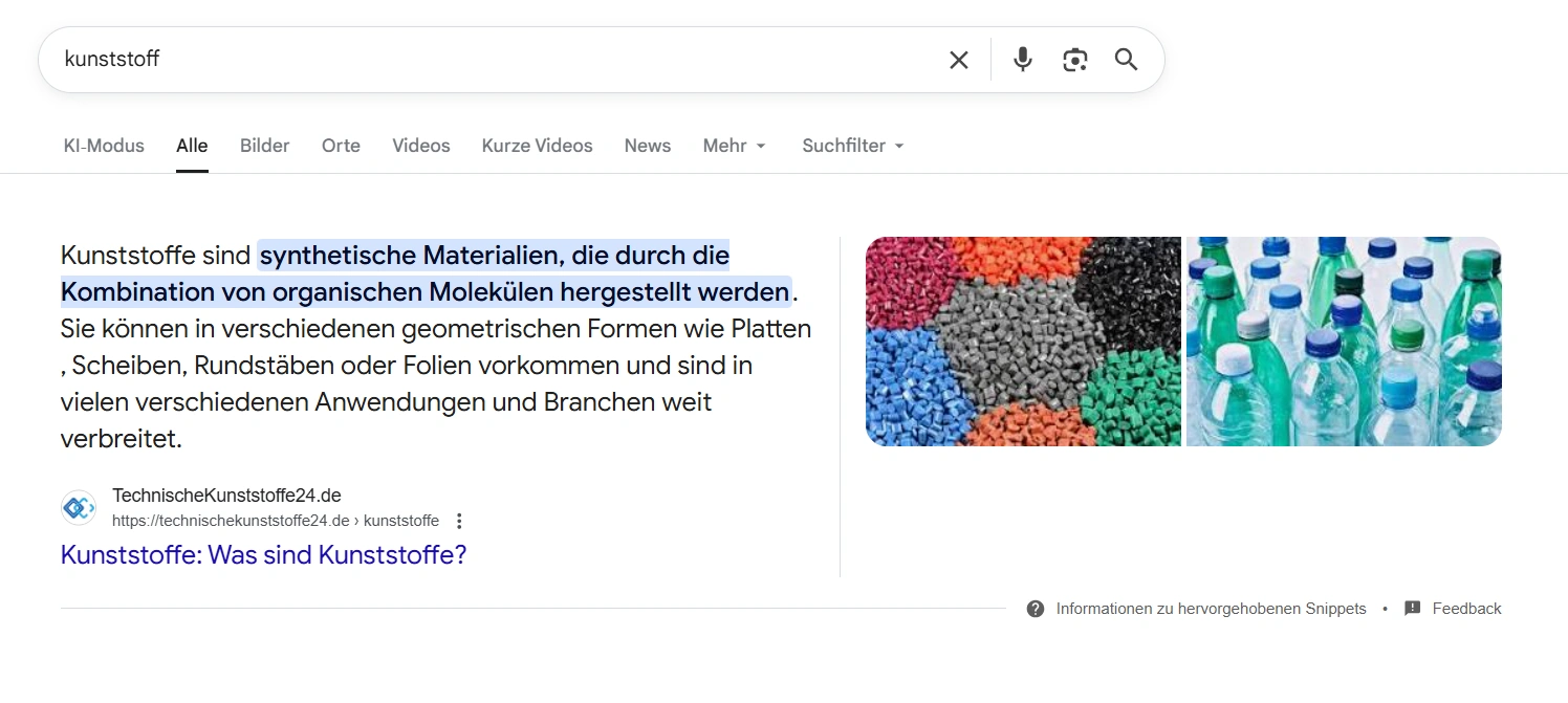 Suchbegriff Kunststoff: Platz 1 technischekunststoffe24.de