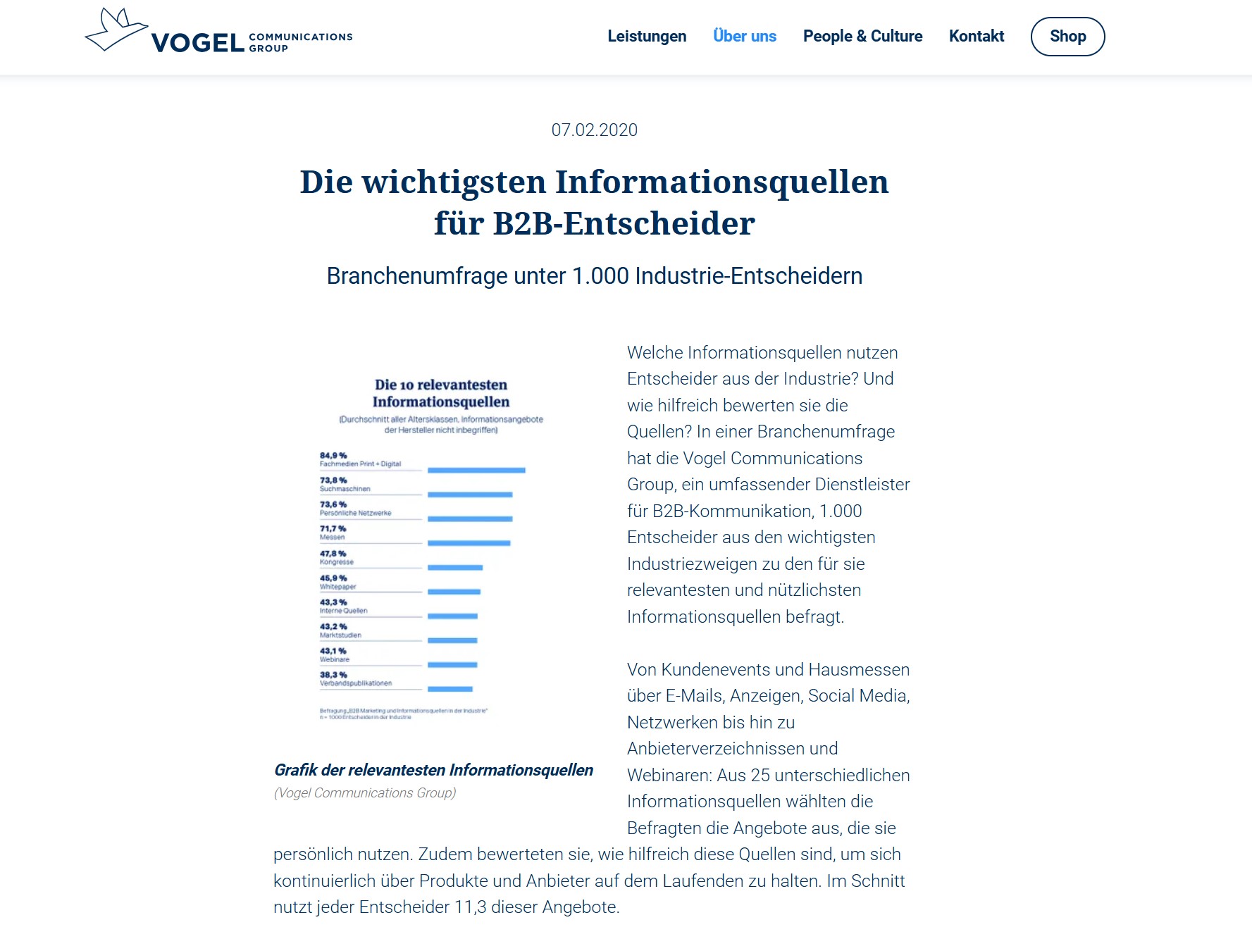 Screenshot Website Studie B2B Entscheider