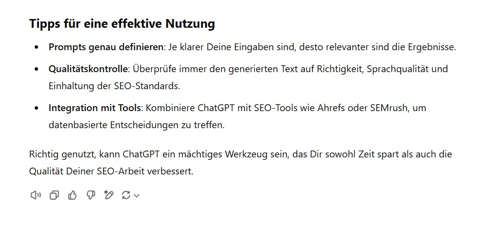 Tipps zur effektiven Nutzung von ChatGPT im SEO